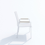 Обеденная группа Ideal Patio МИРРА СОЛА каркас белый, стол поливуд 180, текстилен белый