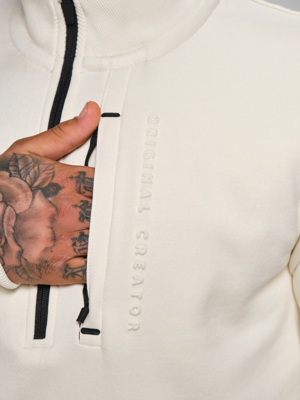 Свитшот с короткой молнией ORIGINAL CREATOR HALF ZIP, Молочный