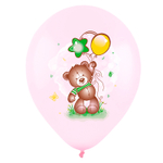 Воздушный шар, 1шт., М12/30см, Веселуха "С Днем Рождения! Милый мишка"