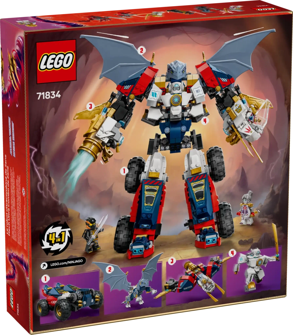 Конструктор LEGO Ninjago 71834 Ультра-комбайнерный мех Зейна
