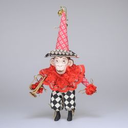 Ёлочная игрушка Обезьяна в колпаке