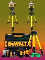 Лазерный уровень / нивелир 4х360 Dewalt с аксессуарами в сумке, зеленый луч 16 линий 4D