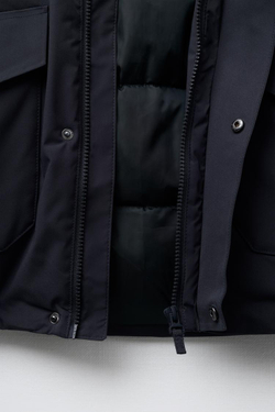 ZARA ПУХОВК С КАПЮШОНОМ, СВИНЦОВЫЙ