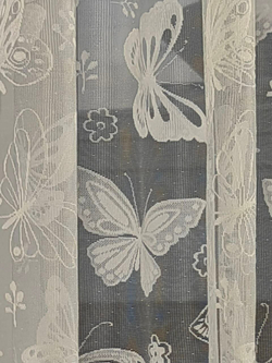 Тюль INVA жаккард с рельефным рисунком "Бабочки" 270х400/белый