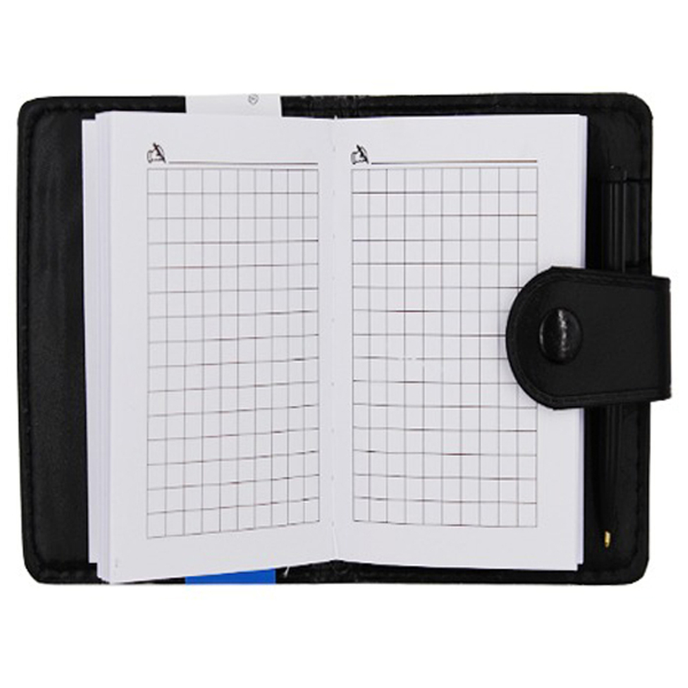 Записная книжка Basir на кнопке, формат А7, переплет из кожзама, 10.5*8.3 см, 60 листов, чёрный