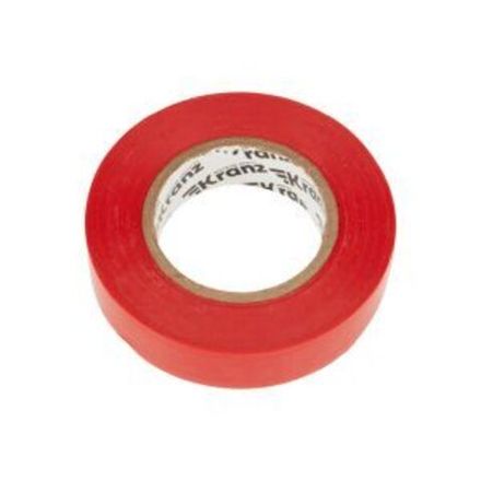 Изолента ПВХ 0,13х19мм, 25м, красная KRANZ