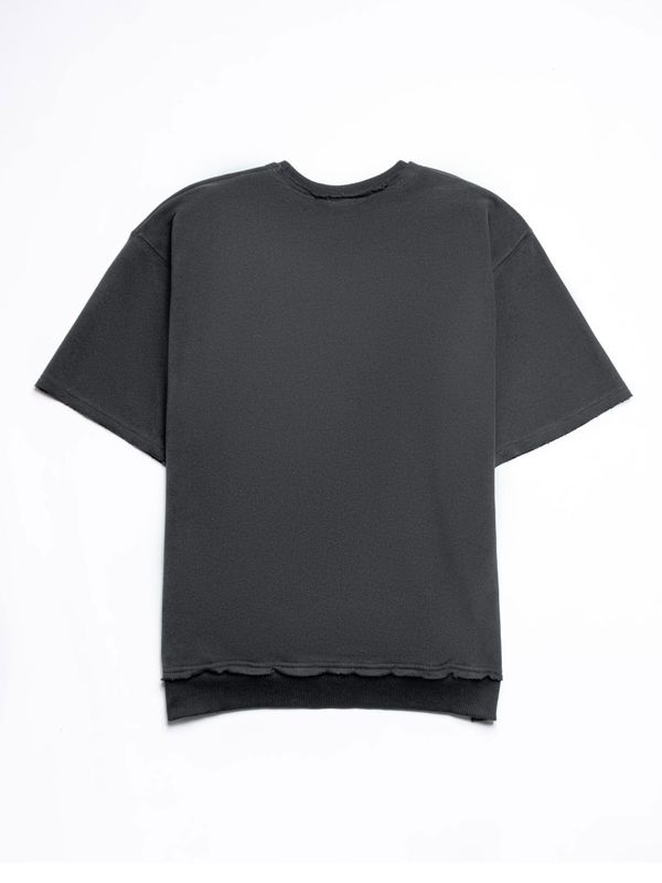 Толстовка Crew с коротким рукавом темно-серая - фото 3