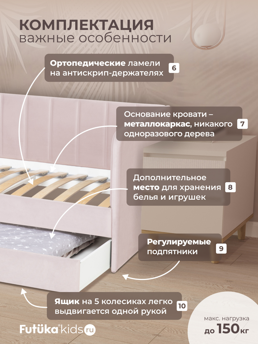 Диван - кровать 180х90 см Crecker ткань Микровелюр