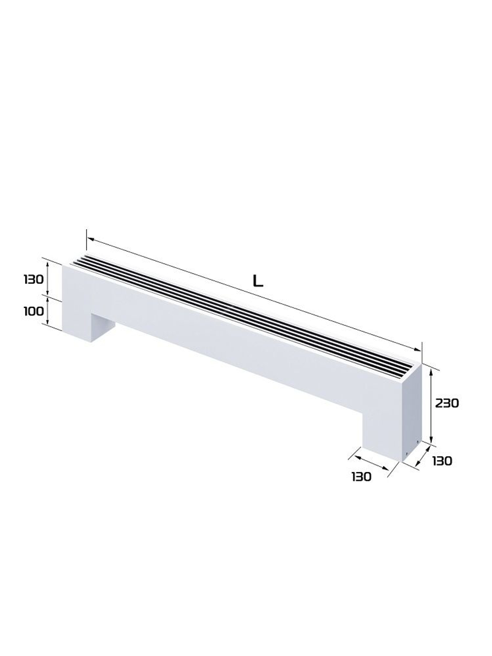 Конвектор напольный белый Royal Thermo STEP-130/130/1200-2-N-WT-LG-NA