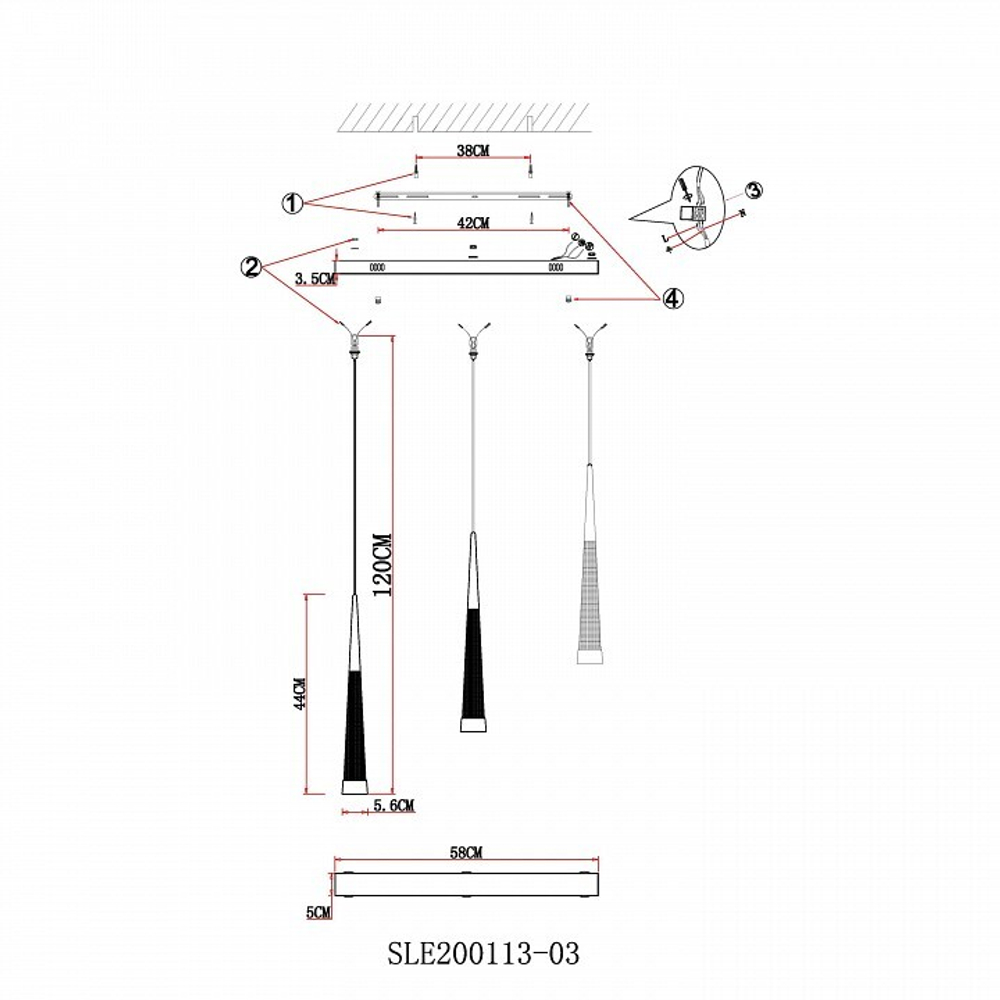 Подвесной светильник EVOLUCE SLE200113-03