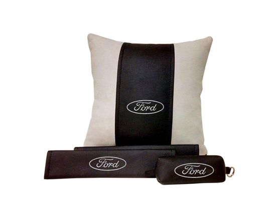 Подарочный набор автомобилисту "Безопасность +" (подушка + накладка на ремень безопасности + ключница)