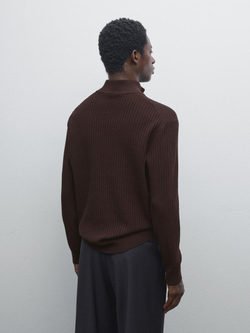 Massimo Dutti Свитер с воротником-стойкой, бордо