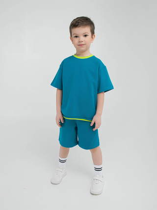 Костюм футболка оверсайз и шорты "Морской"