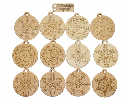 Заготовки для творчества "Елочные игрушки "Снежинки"