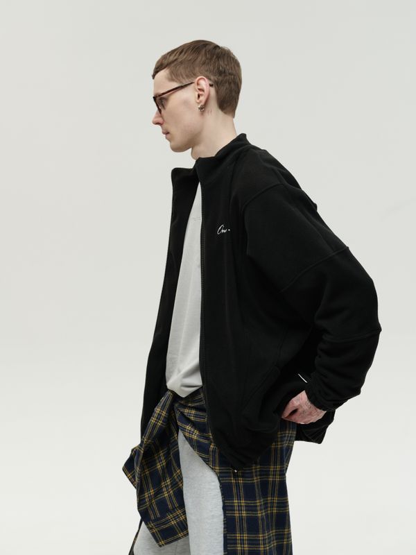 Толстовка Zip-Up черная - фото 8