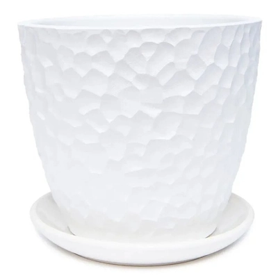 Горшок керамический Манго белый бутон №2