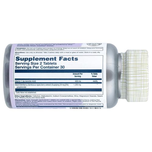Solaray, черная бузина с Sambuactin™ и витамином C, 60 таблеток
