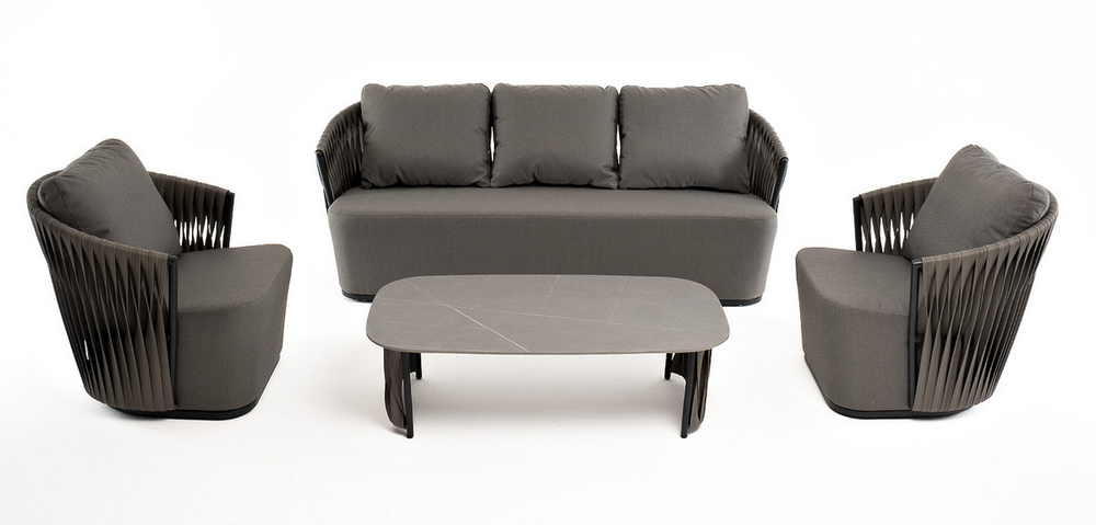 "Флоренция" лаунж-зона из искусственного ротанга, цвет графит