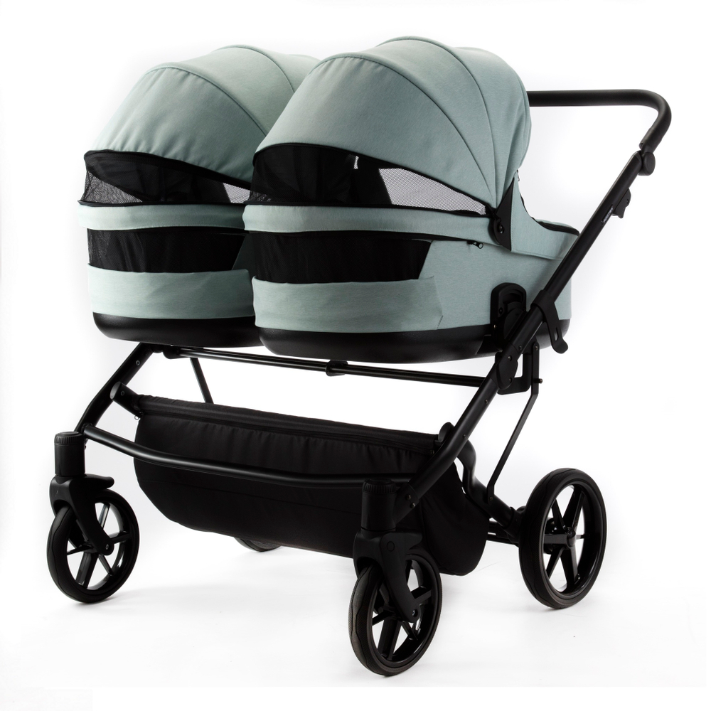 Детская универсальная коляска Adamex LEO DUO (2в1) DUO-TK27 - Серо-зеленый