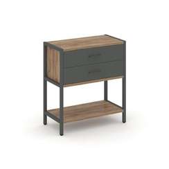 Shelf System Односекционный стеллаж двухярусный с ящиками SN.STM-212 Дуб Табак/Антрацит/Металл Антра