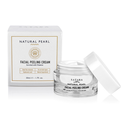 Крем-пілінг для обличчя з вітамінами Satara Natural Pearl / Facial Peeling Cream NP