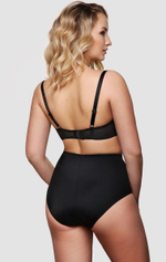 Бюстгальтер-балконет с красивой цветочной вышивкой (Размер: 90D) (Цвет: черный)