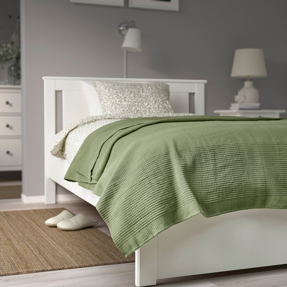 IKEA INDIRA  (ИКЕА ИНДИРА)  -  Покрывало, серо-зеленое, 150x250 см