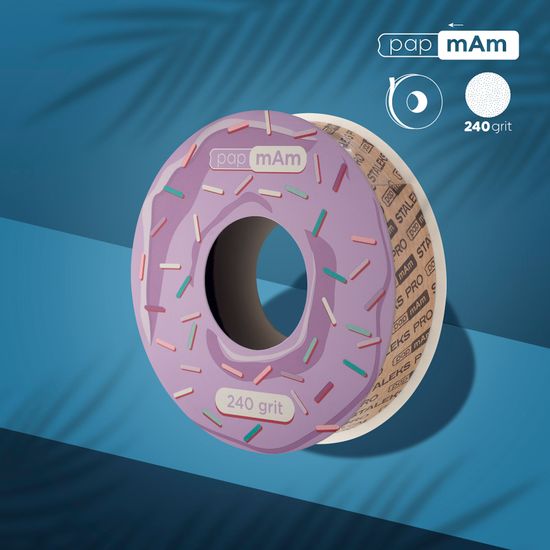 Запасной блок файл-ленты papmAm для пластиковой катушки Bobbinail STALEKS PRO 240 грит (6 м)