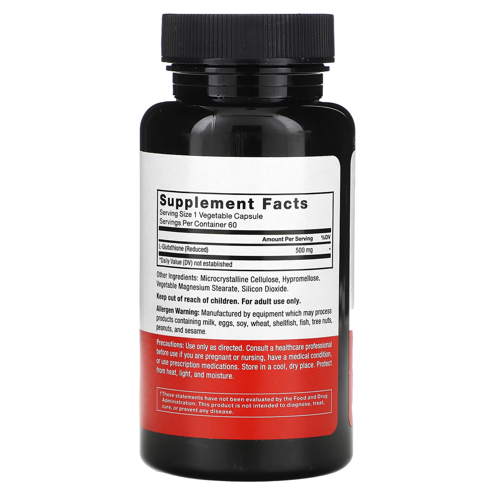 Force Factor, глутатион (восстановленный), 500 мг, 60 растительных капсул