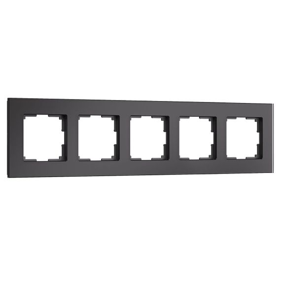 Рамка Werkel Senso на 5 постов черный стекло soft-touch W0053108 4690389214288