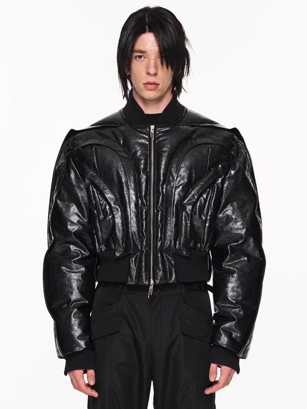 Пуховик BLIND "Dracula" Leather Puffer Jacket