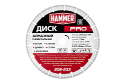 Круг алмазный HAMMER (206-233) Ф230х22мм универсальный