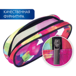 Пенал-косметичка BRAUBERG овальный полиэстер "Geometry" 22х9х5 см (3 штуки в упаковке)