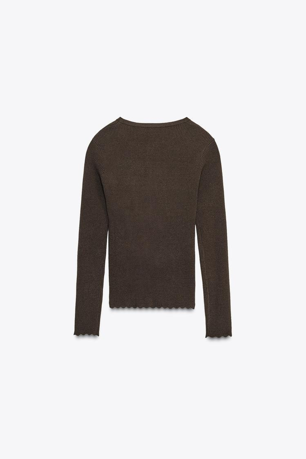 ZARA КАРДИГАН В РУБЧИК, КОРИЧНЕВЫЙ