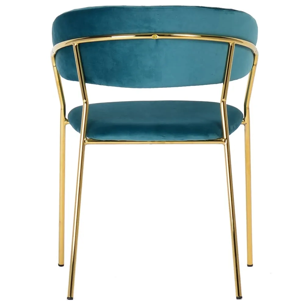 Стул Bradex Home Turin бирюзовый с золотыми ножками