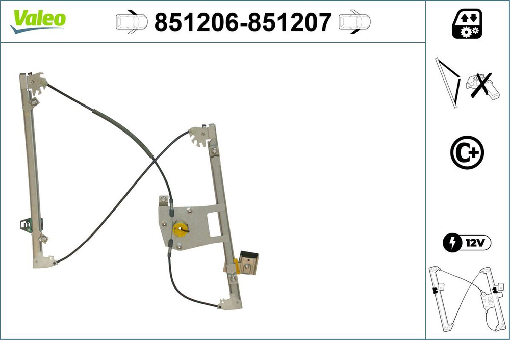 VALEO - 851206-VAL - Window Regulator - Povrat artikla narucenog iz Njemacke nije moguc.