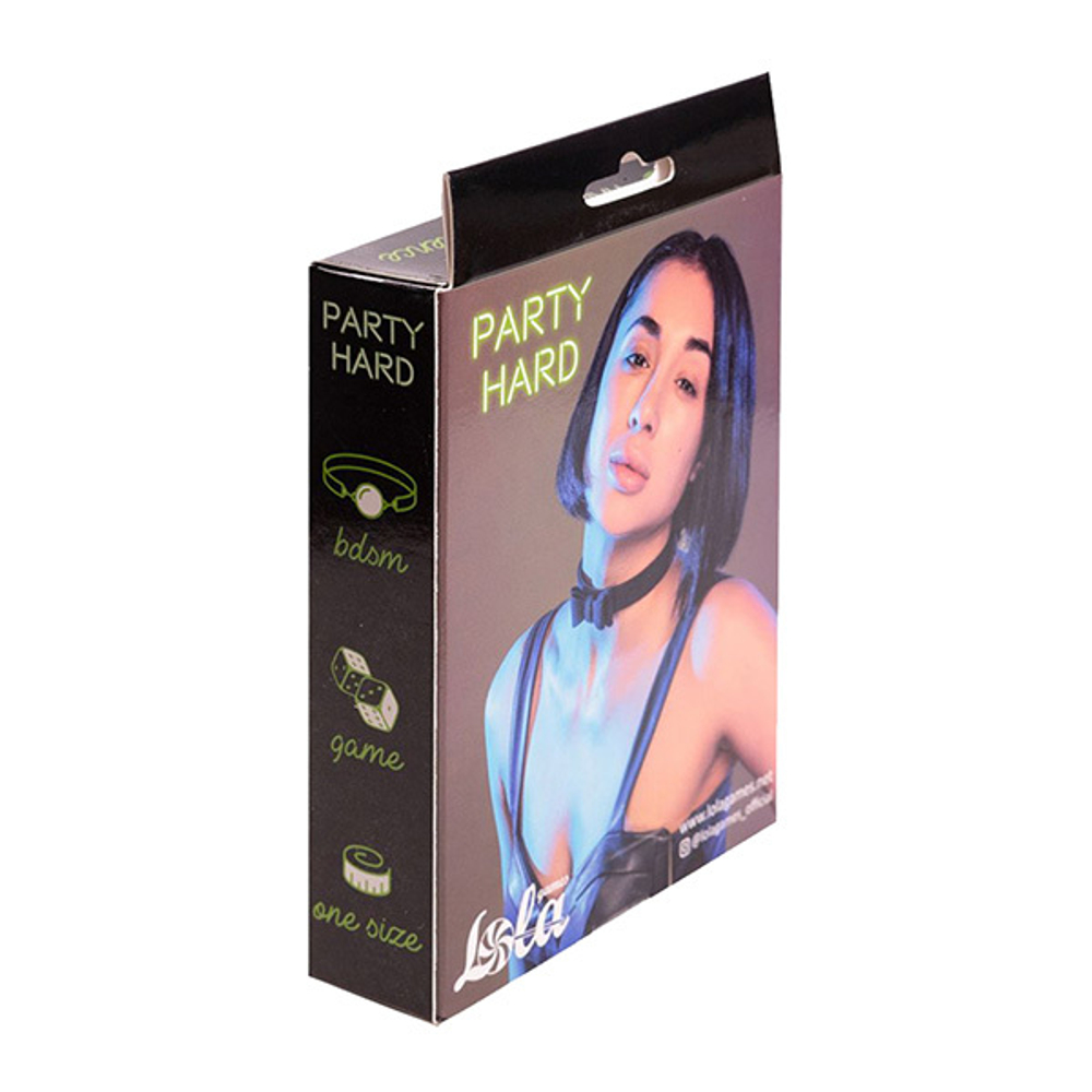 Черный ошейник 49см с бабочкой Lola Games Party Hard Decadence 1089-01lola