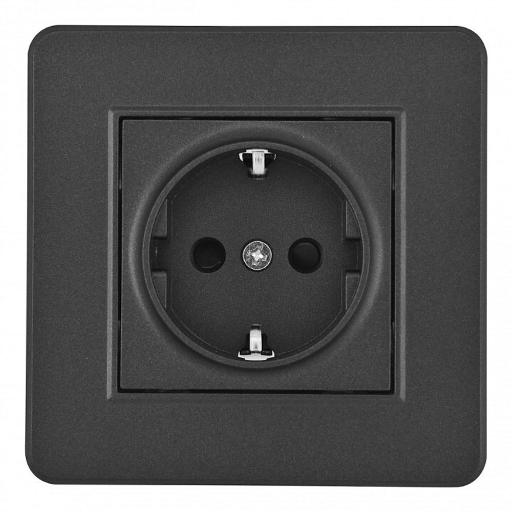 Розетка с заземлением и со шторкой Arte Milano SET16-1 SET16-1-40-1 black