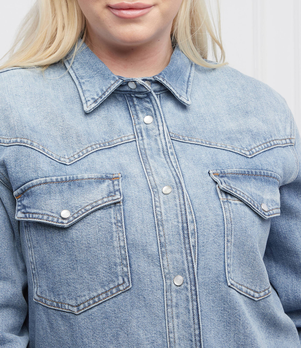 рубашка farro plus size Persona by Marina Rinaldi - голубой(1191282)