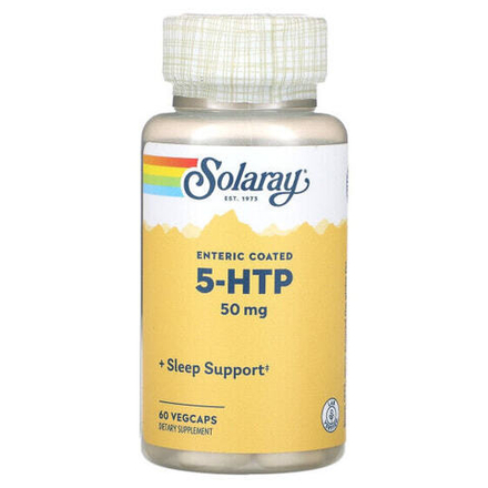 Для похудения и контроля веса Solaray, 5-HTP, 50 mg, 60 VegCaps