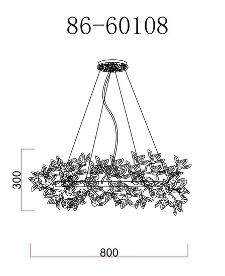 86-60108 Люстра Flora d.80*45 см, металл цвет золото