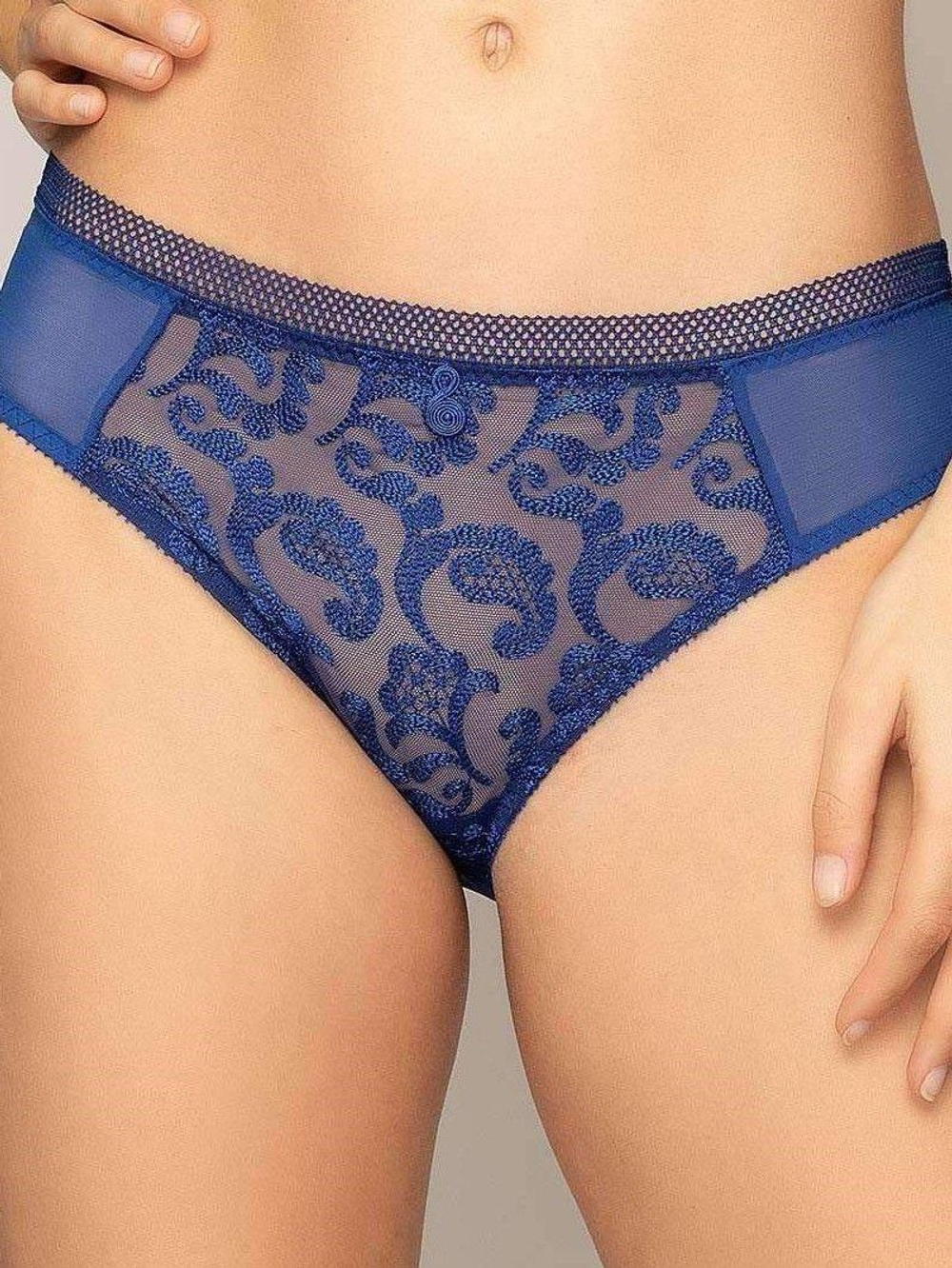 Трусы-слипы Stella с высоким вырезом по линии бедра (Размер: 42) (Цвет: синий)