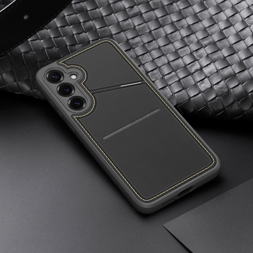 Чехол с поддержкой MagSafe и подставкой-картхолдером от Dux Ducis для Samsung Galaxy S25+ Плюс, серия Rafi II Mag Series