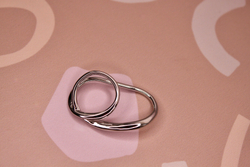 Кольцо на два пальца родий Корея