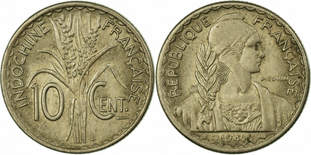 Французский Индокитай 10 сантимов, 1939 - 1941