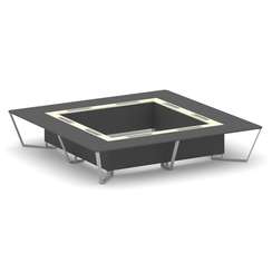 Steel Meet Стол переговорный квадратный KM-PR.B.SP-20K2 Антрацит/Ваниль Глянец/Металл Серый 4000*400