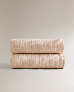 Zara Home - Хлопковый плед , коралловый, 220x240 см