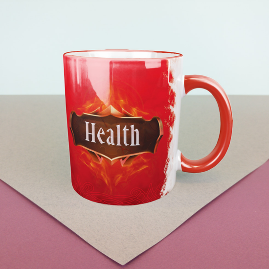 Кружка керамическая объем 330мл, Здоровье (красная/белая внутри)
