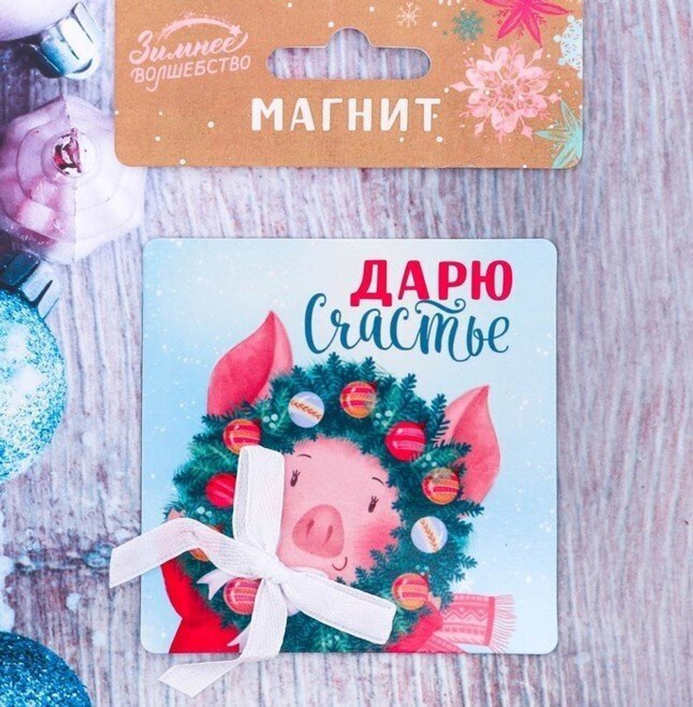 Магнит "Дарю счастье!" символ 2019 года