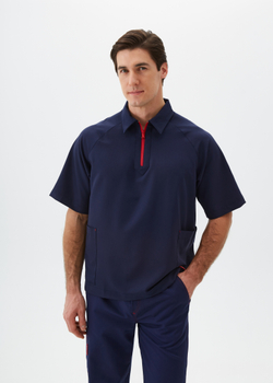 Рубашка поло медицинская мужская Смарт, нэви